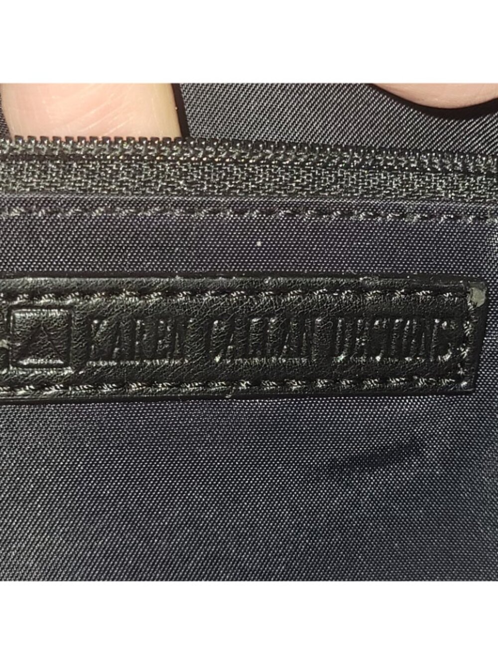 KAREN CALLAN DESIGNS LEATHER Messenger Bag Crocodile Embossed Hand Straps Brown - Picture 2 of 4